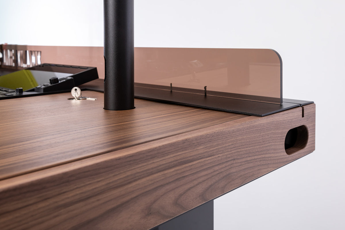 Solid walnut, one key and the smoked grey plexi